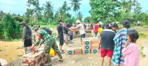 Kodim 1306/KP, Salurkan Bantuan Ke Warga Terdampak Banjir di Parimo