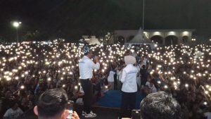 Deklarasi Anwar-Reny di Luwuk: Massa Antusias, Hiburan Meriah di Lapangan Mirqan