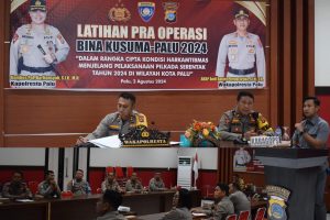 Polresta Palu Gelar Pelatihan Pra Operasi “BINA KUSUMA PALU-2024”