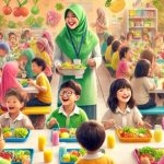 Suasana ceria dan penuh semangat di lingkungan sekolah. (Gambar : GPT)