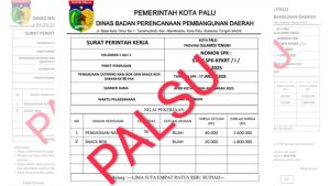 Hati-Hati! Penipuan Orderan Makanan Catut Nama Bappeda Palu