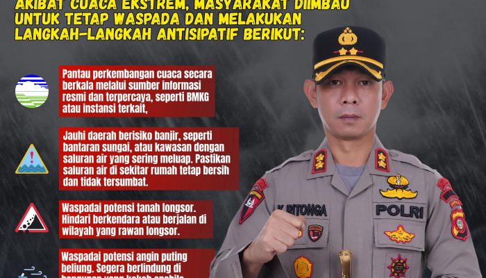 Cuaca Mulai Tak Menentu, Kapolres Sigi Dorong Masyarakat Wujudkan Lingkungan Aman dan Tangguh Menghadapi Cuaca Ekstrem