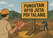 Dugaan Pungutan Rp10 Juta per Talang di Tambang Emas Ilegal Desa Tombi Parigi Moutong