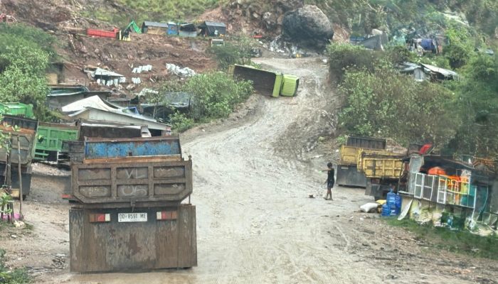Kecelakaan Kerja Kembali Terjadi di Poboya, Dump Truck PETI Alami Insiden di Jalur Menanjak