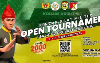 Palu Bergairah, Pangdam XXIII/PW Gulirkan Kejuaraan Nasional Pencak Silat dan Karate
