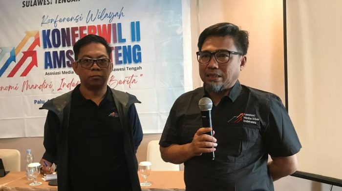 Abdullah K Mari (kiri) dan Muhammad Iqbal (kanan) untuk memimpin AMSI Sulteng periode 2026–2030